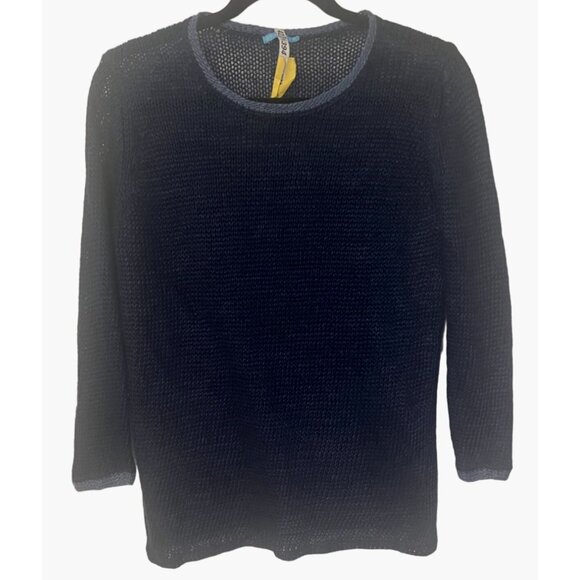 J. McLaughlin Navy Blue Open Knit Sweater Women's Size Medium Excellent very gen - Picture 1 of 6
